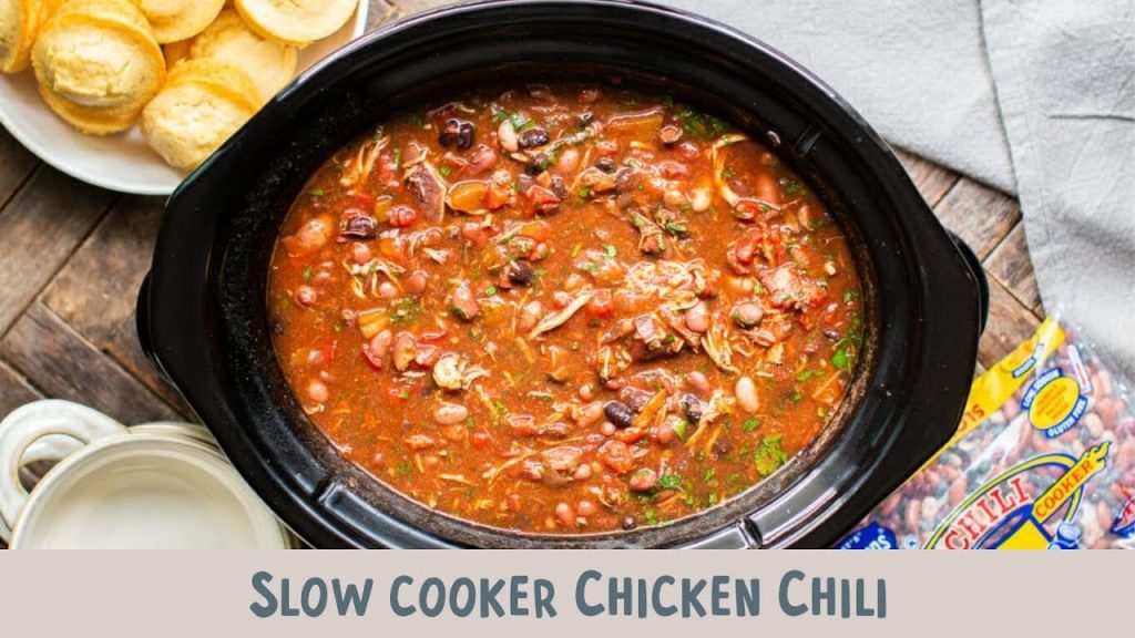 "Chicken chili in a slow cooker"