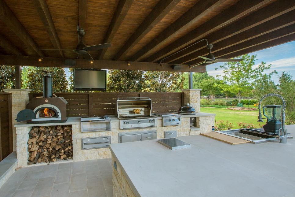 How close to the house can a pizza oven be?
