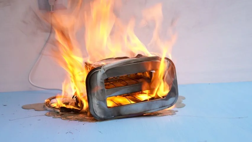 Is it possible for a toaster to catch fire?