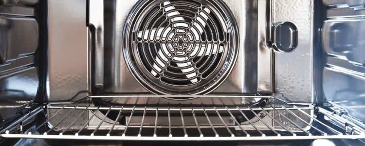 In a gas oven, when should you use a fan?