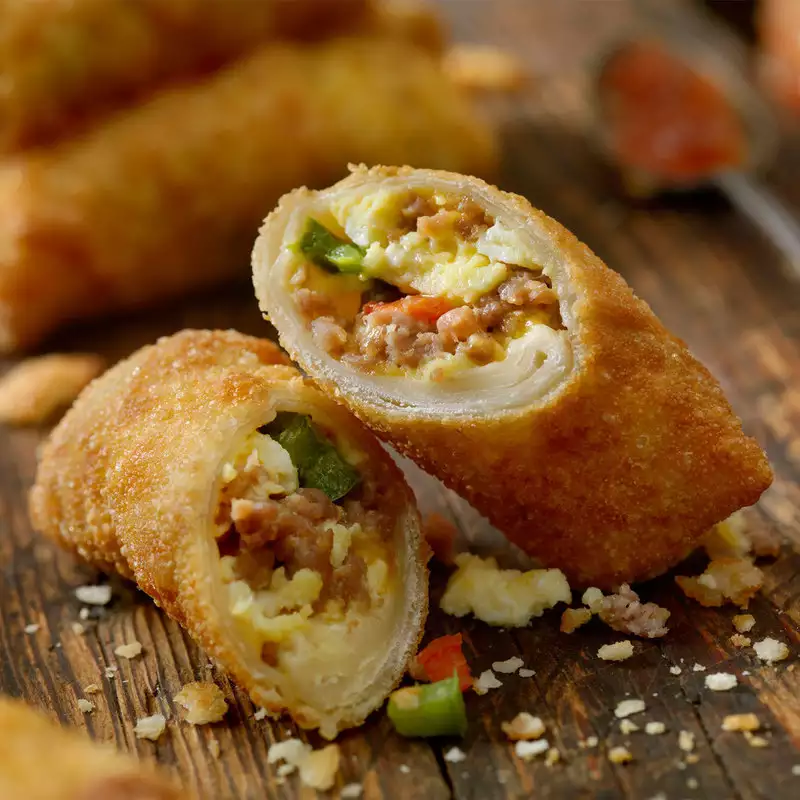 egg rolls with fried rice