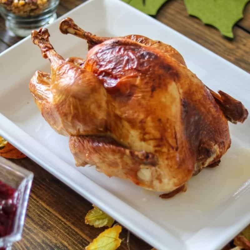 Based on the weight, how long should the turkey brine?