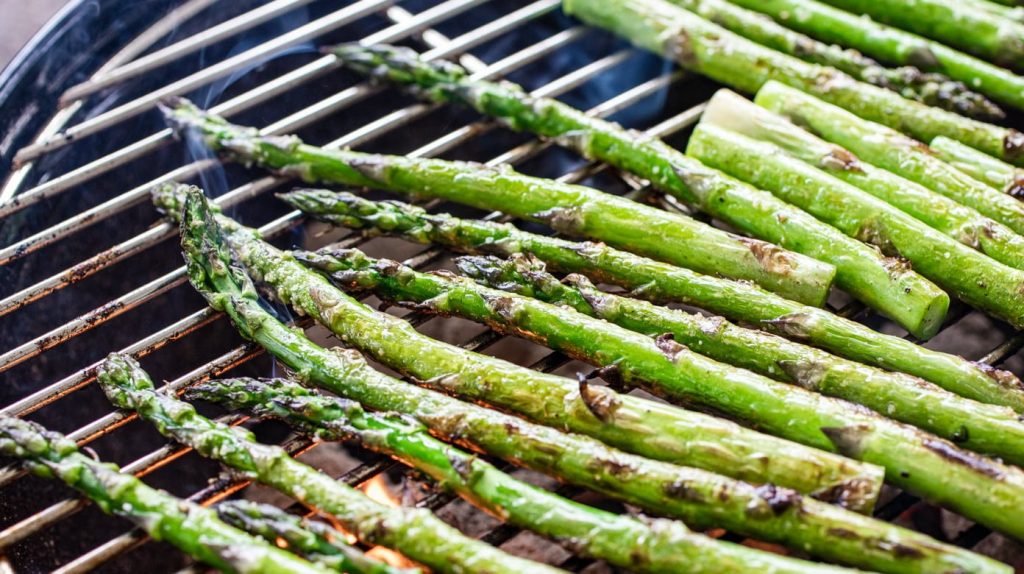 Grilled Asparagus with Cabbage Rolls