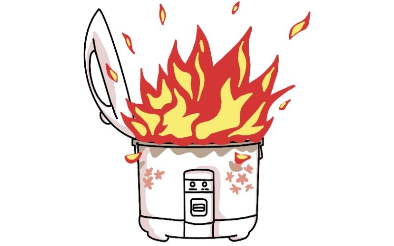 Is it possible for a rice cooker to catch fire?