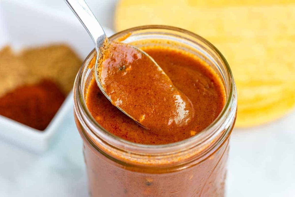 Is the enchilada sauce prepared from peanut butter or whole peanuts?