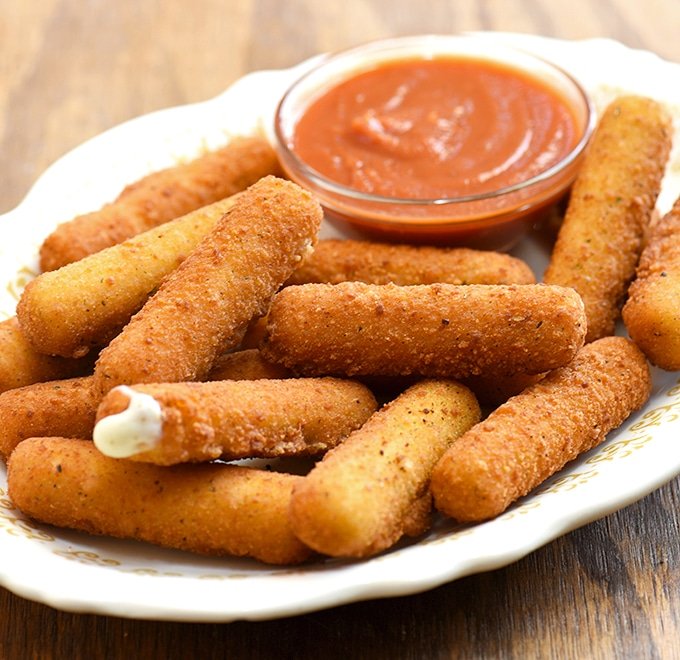 Sticks of mozzarella