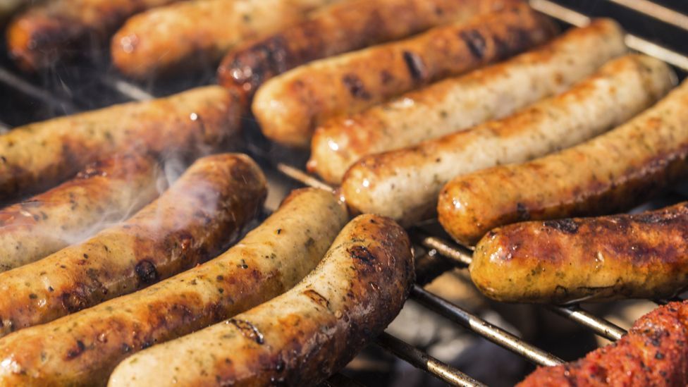 Sausages with tomato soup