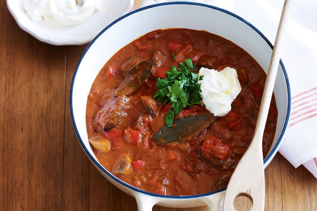 Beef Goulash with Cabbage Rolls