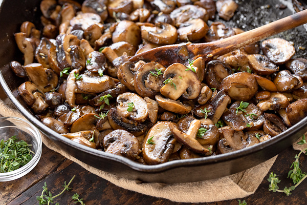 Mushrooms (sautéed) with Cabbage Rolls