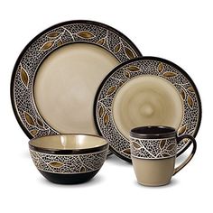 Pendulum 16-Piece Stoneware Dinnerware Set by Rachael Ray.